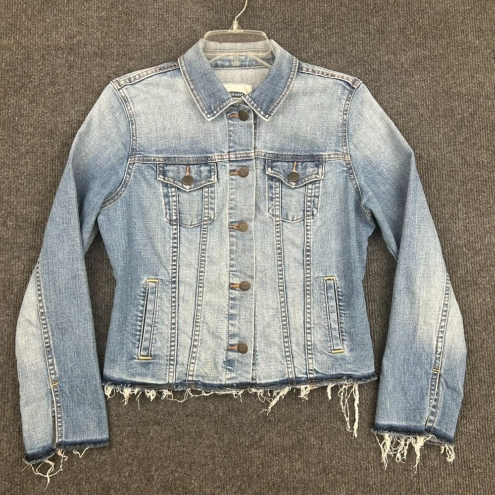 Old Navy Women's‎ Blue Denim Jean Trucker Jacket Medium Light Wash Small